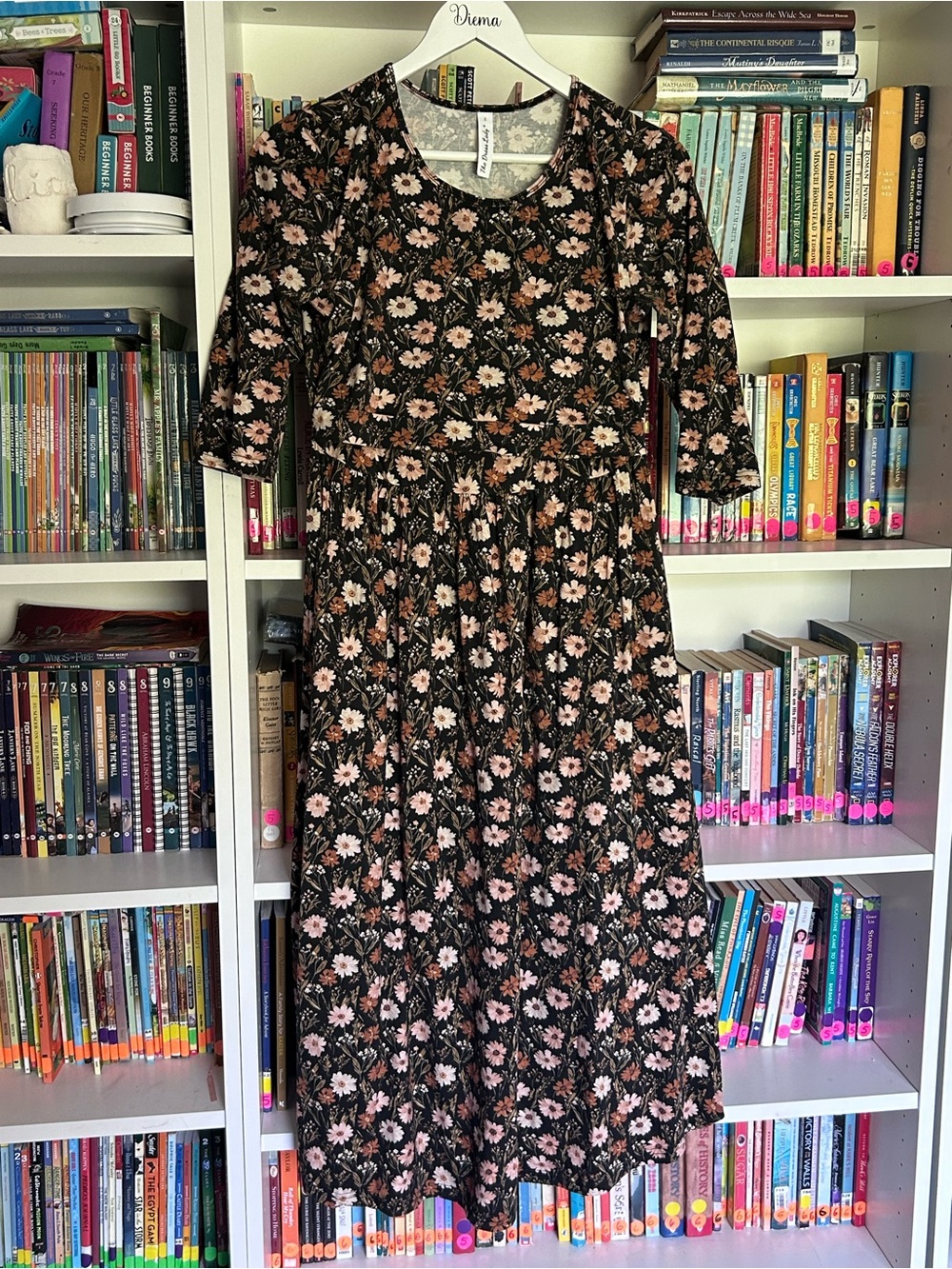 The Dress Lady Autumn Floral Midi Nursing Dress